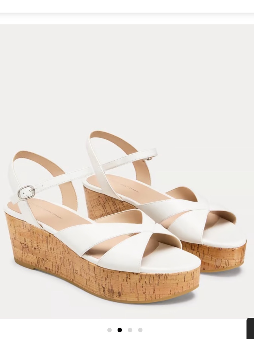NWT Stuart Weitzman CARMEN MIDI WEDGE SANDAL Size 8 White